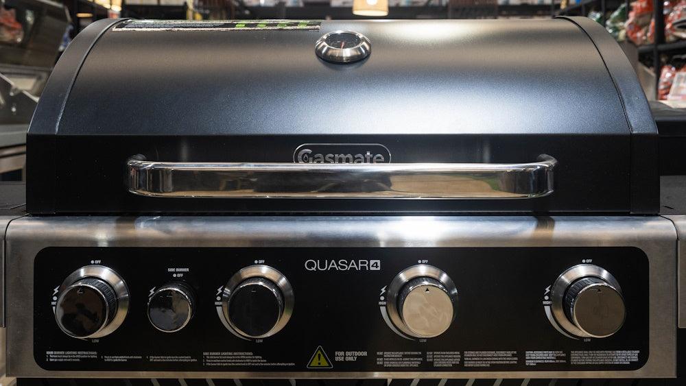 Gasmate Quasar 4 Burner Trolley BBQ with Solid Hood & Side Burner - Joe's BBQs