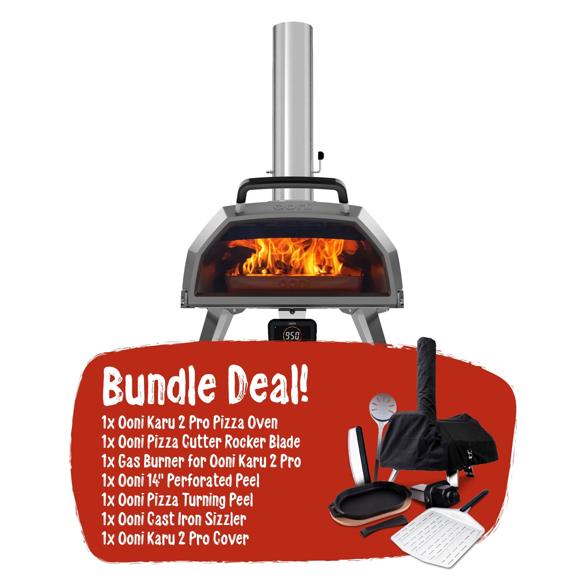Ooni Karu 2 Pro Multi Fuel Pizza Oven Starter Bundle