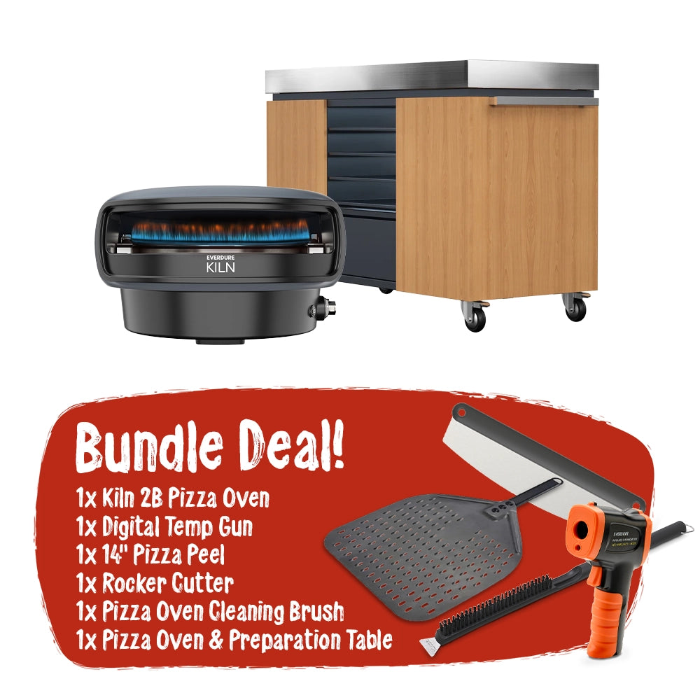 Everdure Kiln 2 LPG Pizza Oven and Preparation Table Party Bundle