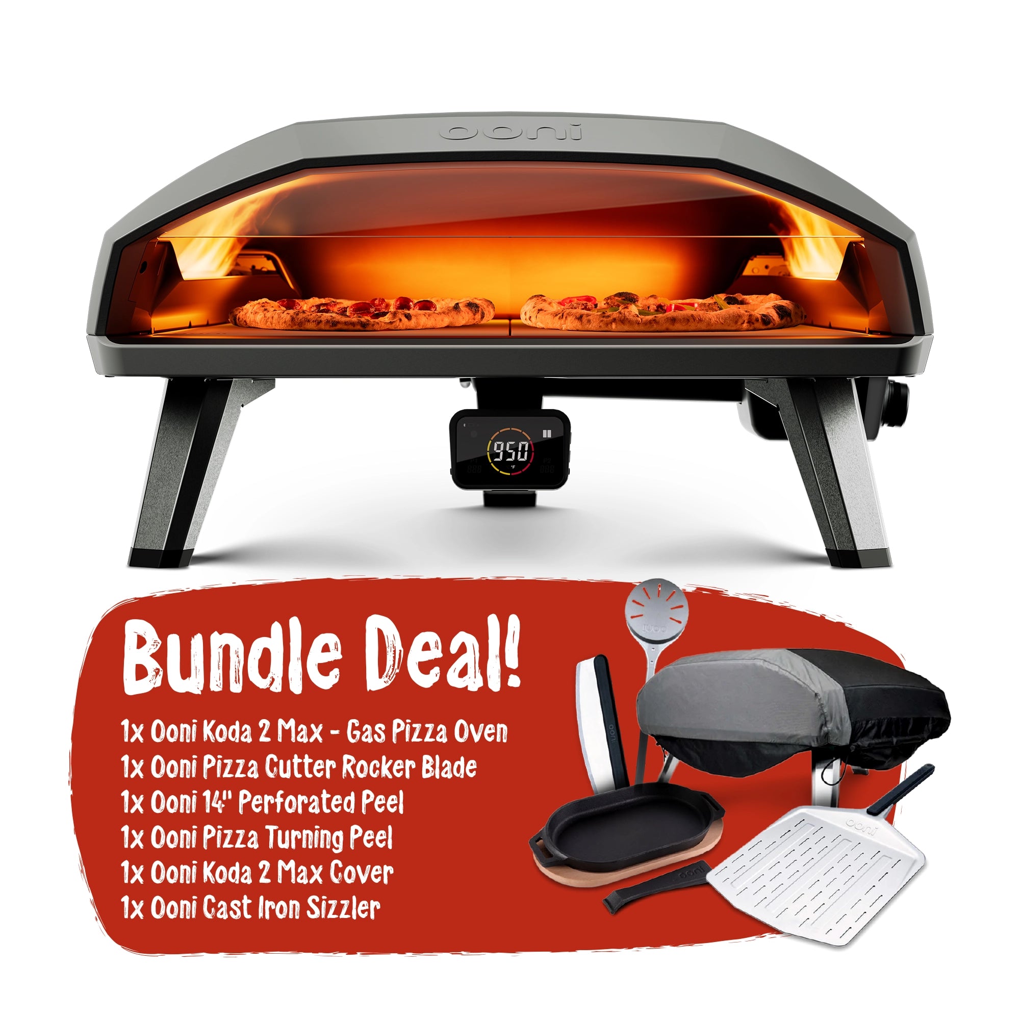Ooni Koda 2 Max Gas Pizza Oven Starter Bundle