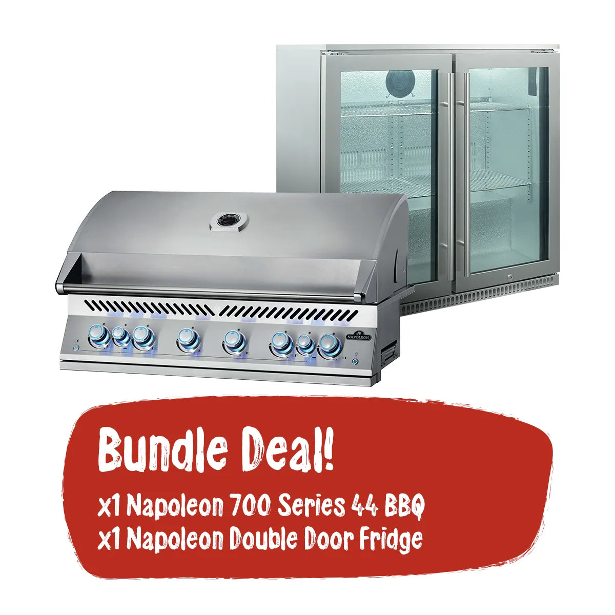 Napoleon 700 Series 44 Inch RBI Built-in and Double Door Fridge Bundle