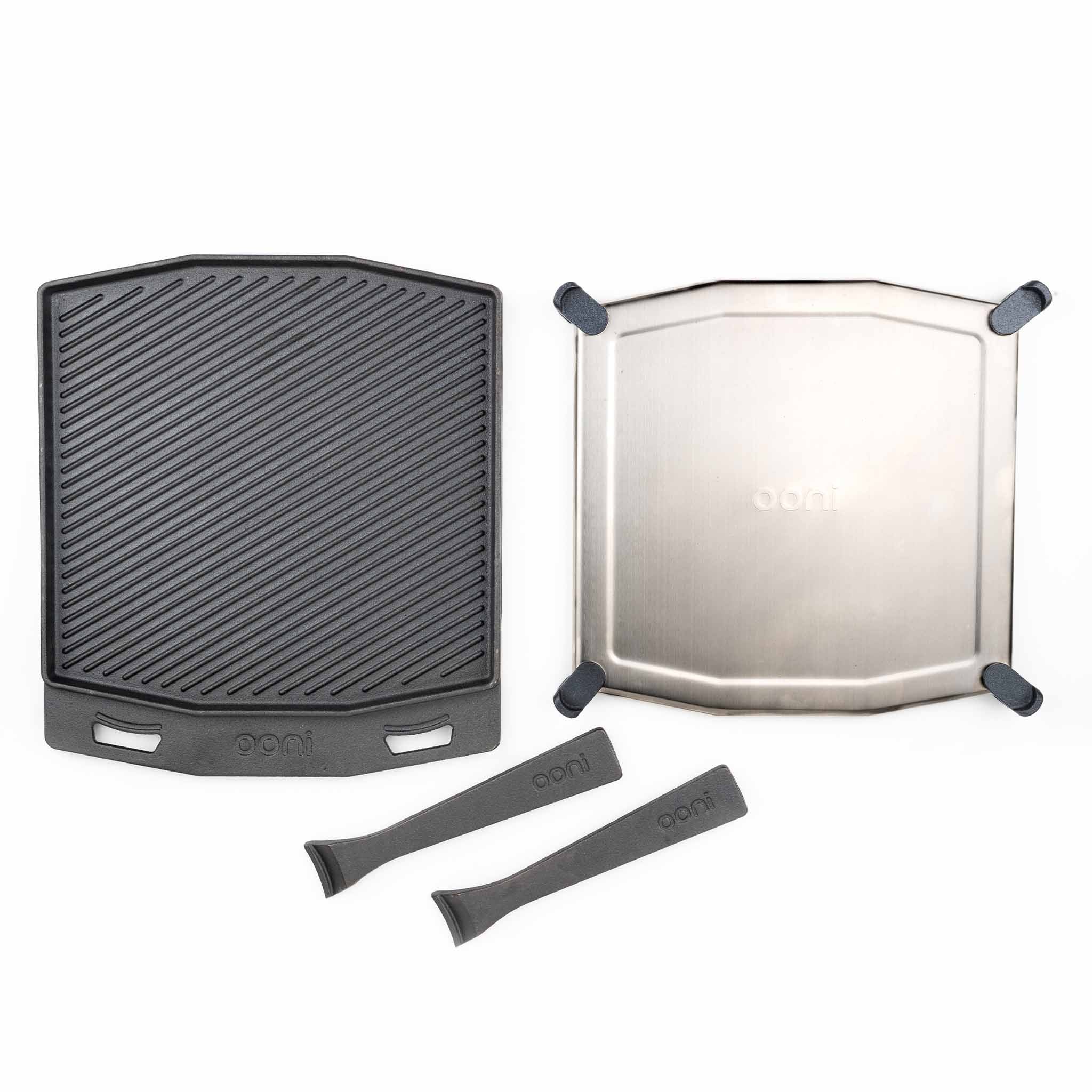 Ooni Dual-Sided Grizzler Plate with Stainless Steel Trivet