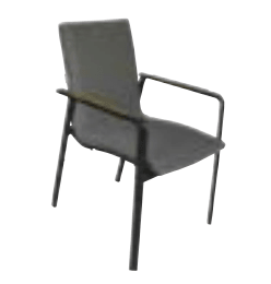 Shelta Diamond Sunbrella Padded Aluminium Dining Chair with Teak Armrests - Joe's BBQs