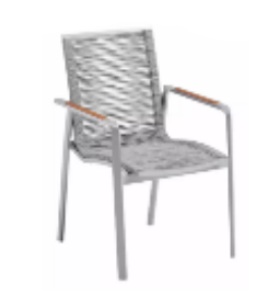 Shelta Diamond Woven Rope Back Aluminium Dining Chair