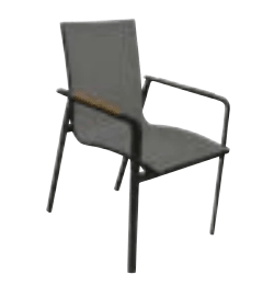Shelta Diamond Textilene Sling Aluminium Dining Chair with Teak Armrest - Joe's BBQs