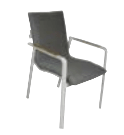 Shelta Diamond Sunbrella Padded Aluminium Dining Chair with Teak Armrests - Joe's BBQs
