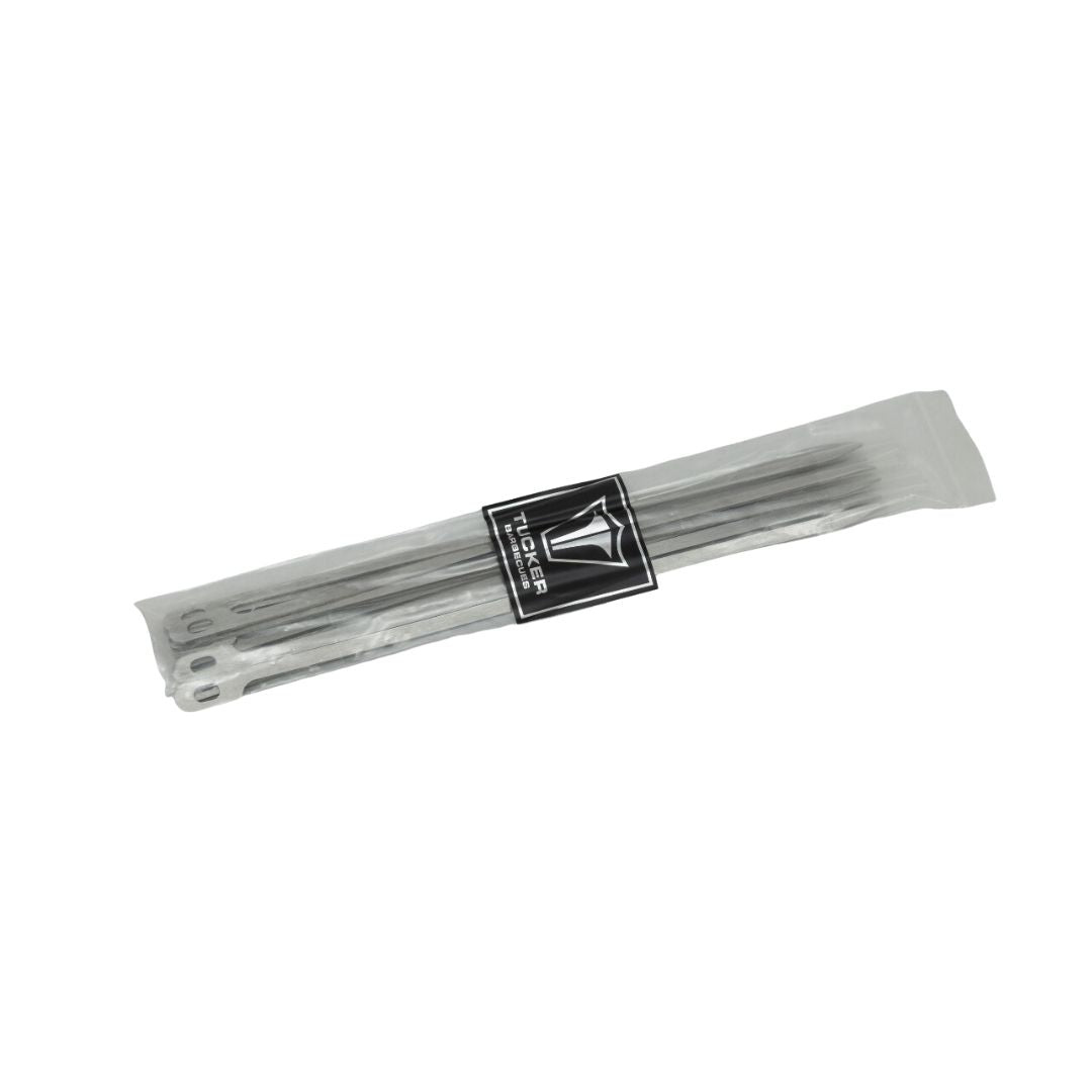 Tucker Stainless Steel 300mm Flat Skewers (12 Pack)