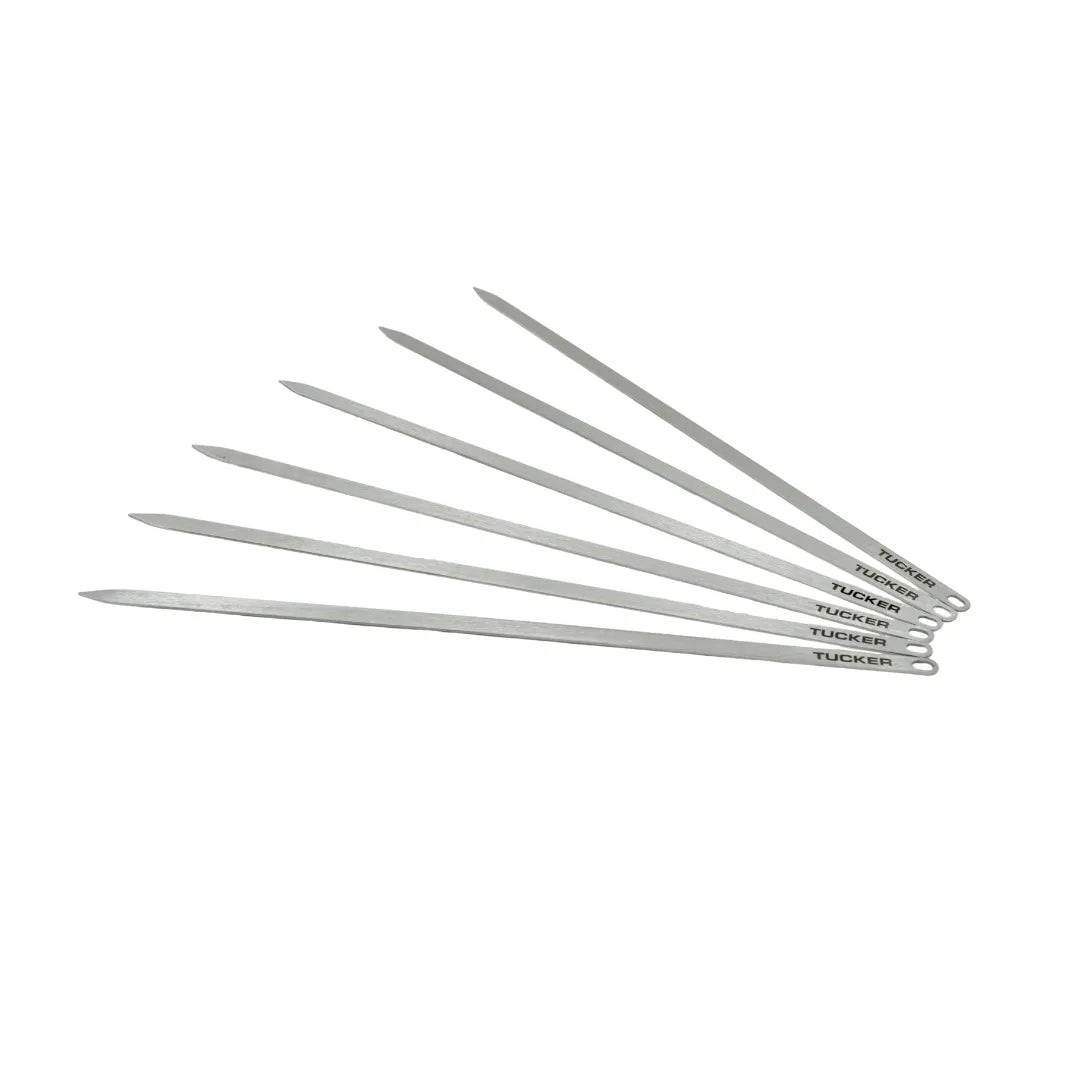 Tucker Stainless Steel 450mm Flat Skewers (6 Pack)