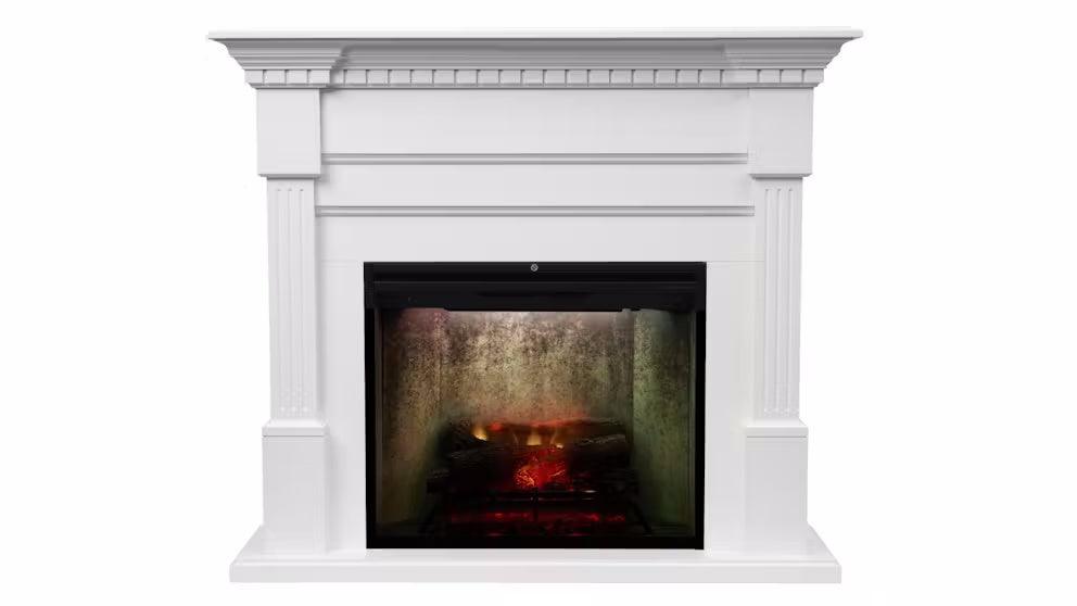 Dimplex 2kW Caden Mantle with 30 inch Revillusion Firebox in White Finish - Joe's BBQs