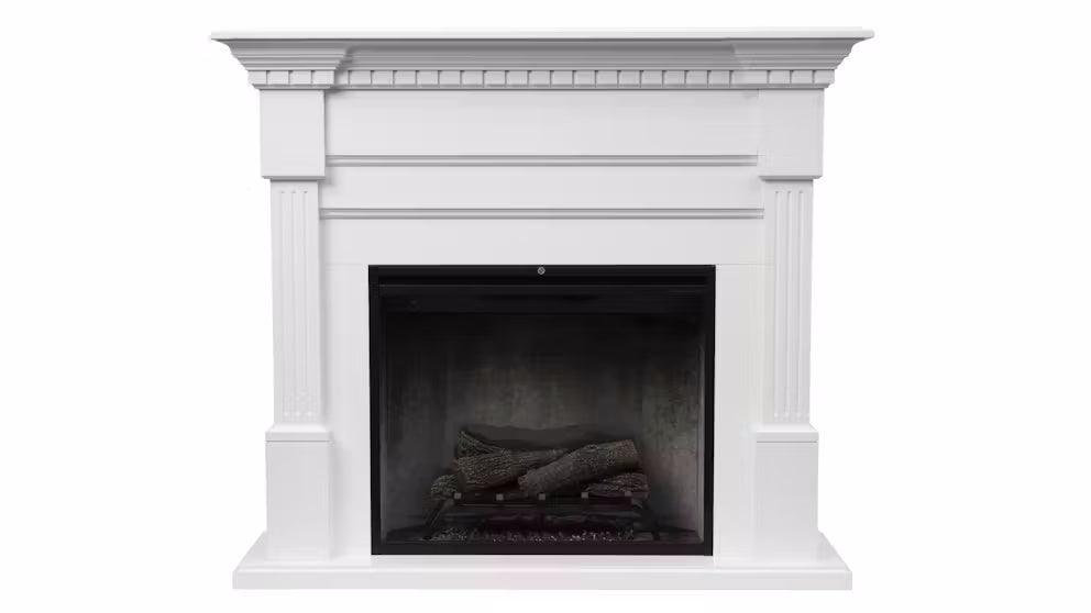 Dimplex 2kW Caden Mantle with 30 inch Revillusion Firebox in White Finish - Joe's BBQs