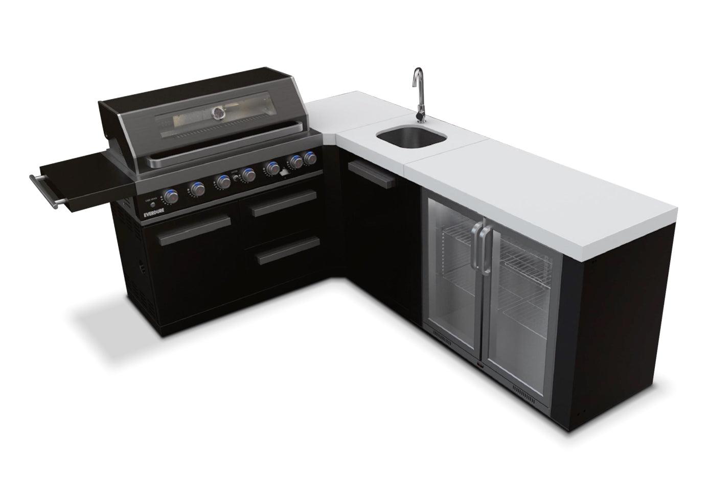 Everdure Neo Black Outdoor Kitchen with Corner Cupboard (Option 1) - Joe's BBQs