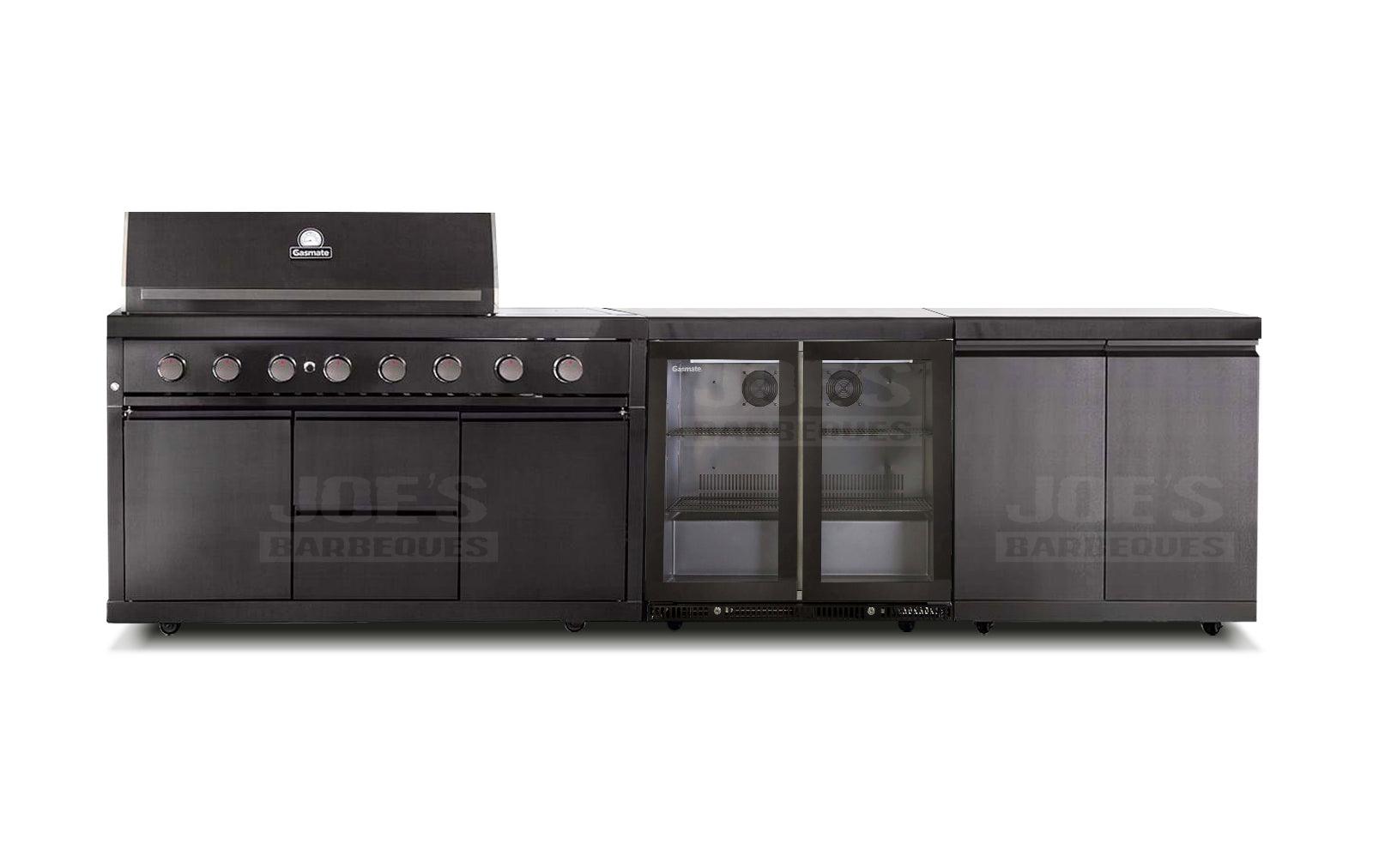 Gasmate Nova Graphite Outdoor Kitchen 6 Burner BBQ with Double Door Fridge and Storage - Joe's BBQs
