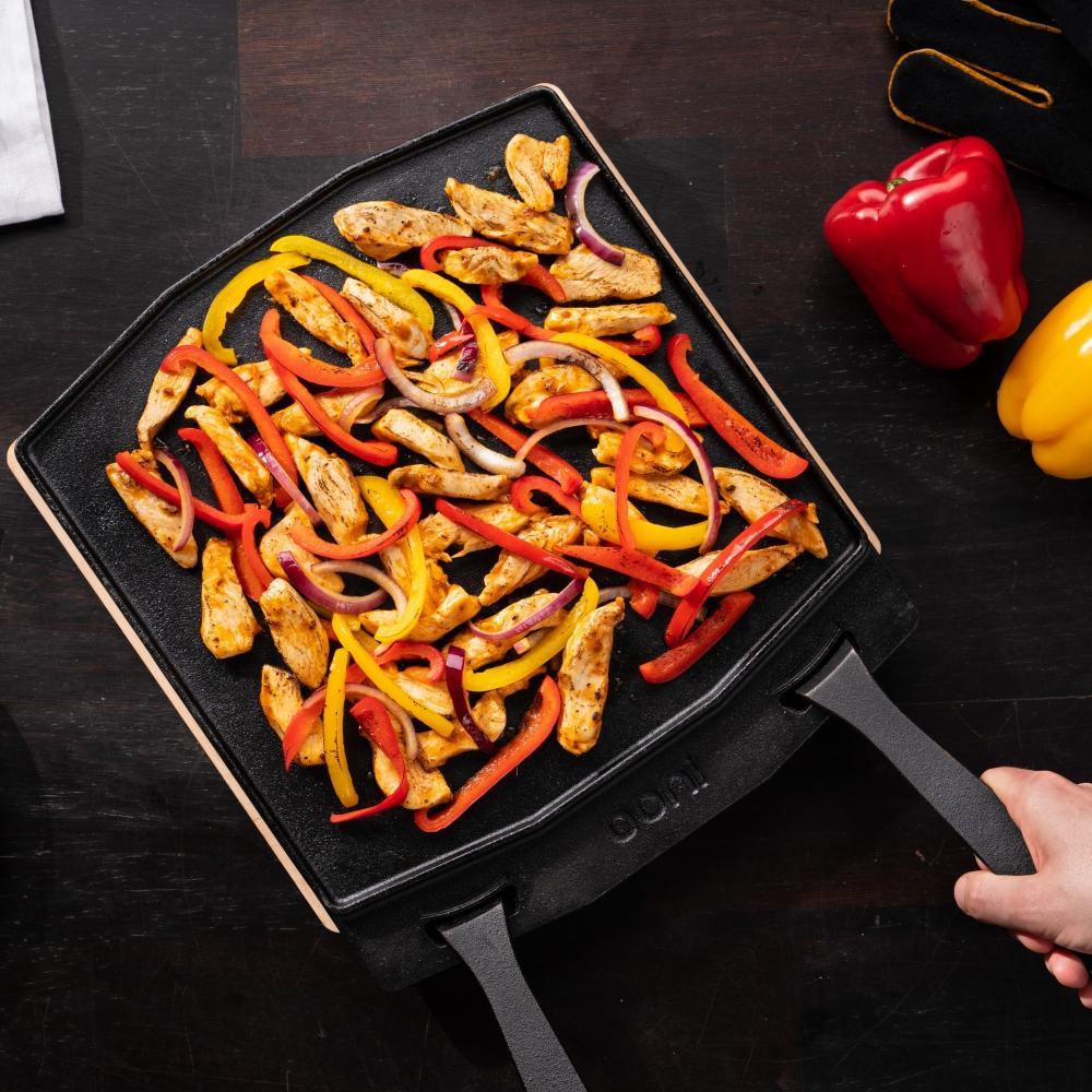 Ooni | Dual-Sided Grizzler Plate w/ Handles, Pizza Oven Accessory, Core Supply Group