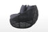 East India Round Daybed 120cm Black Random Weave with Grey Cushion - Joe's BBQs