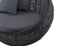 East India Round Daybed 120cm Black Random Weave with Grey Cushion - Joe's BBQs