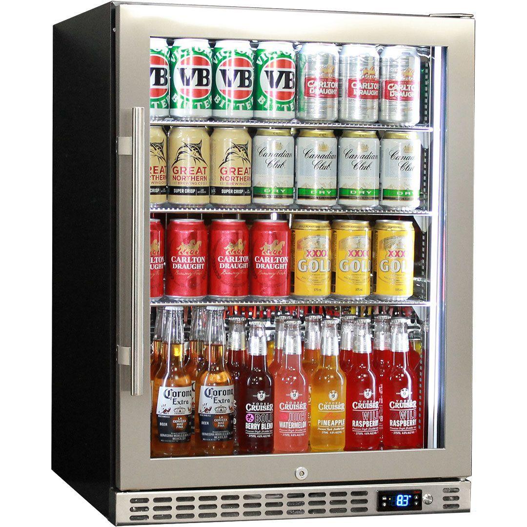 Schmick Stainless Steel Single Door Under Bench Triple Glazed Glass Door Bar Fridge - SK156-SS - Joe's BBQs