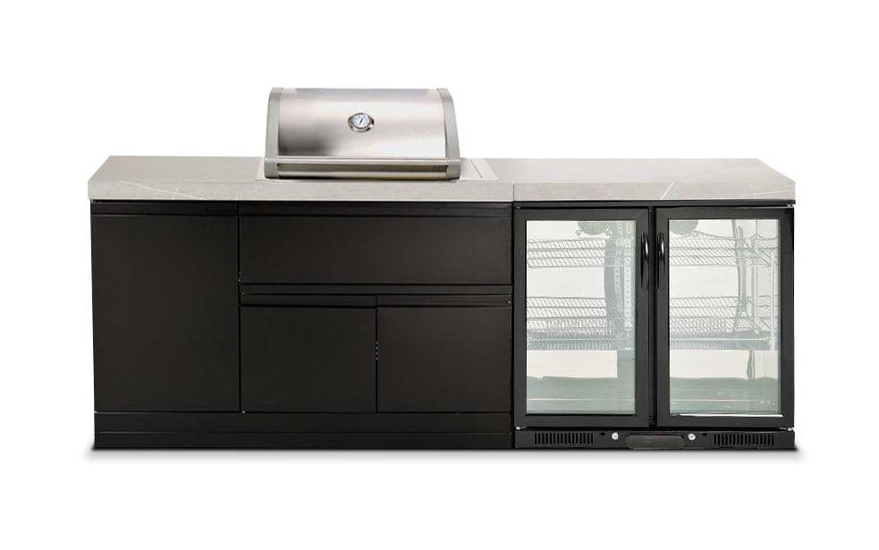 Crossray Mini Outdoor Kitchen with 2 Burner Gas BBQ with Double Fridge - Joe's BBQs