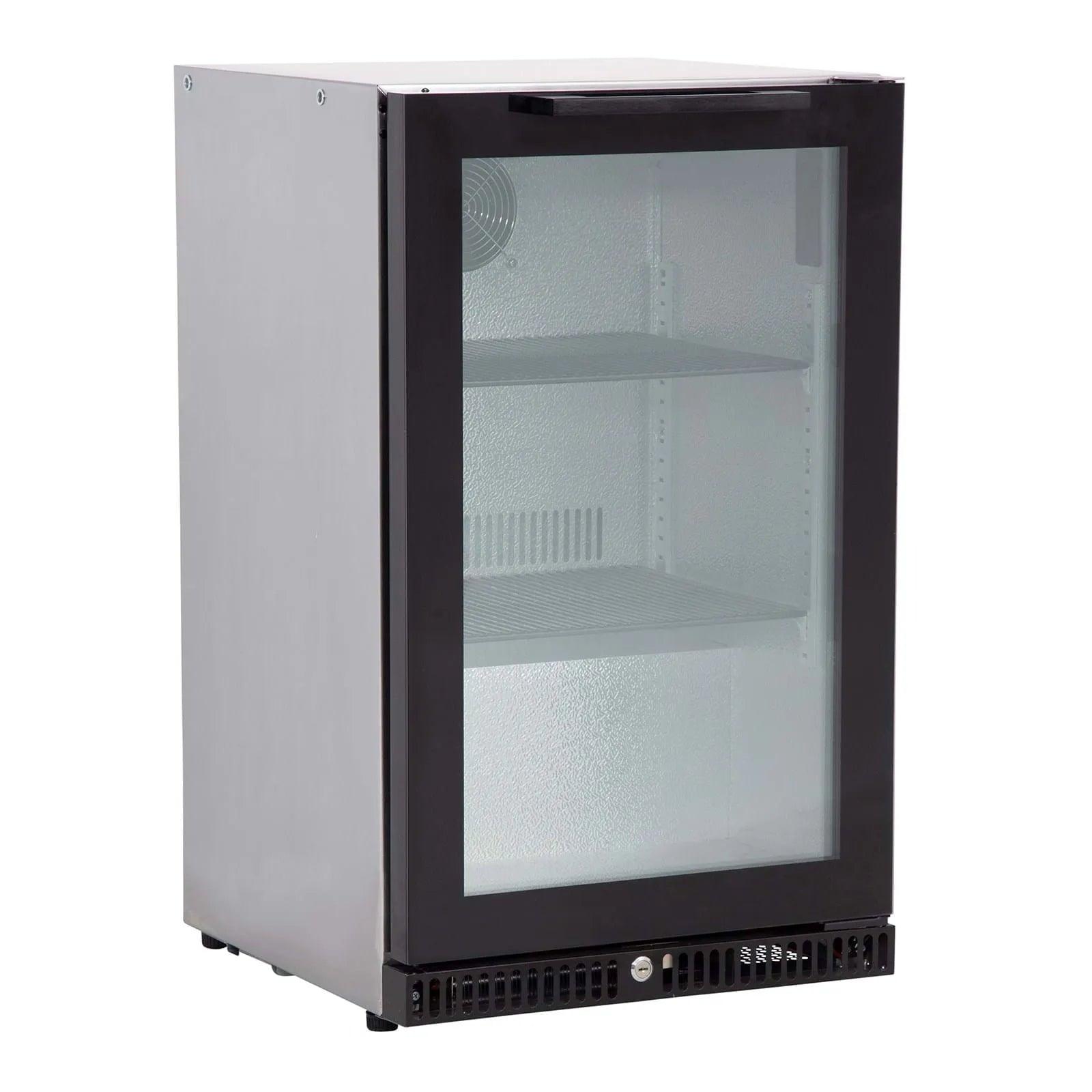 Gasmate Premium Single Glass Door Bar Fridge Aluminium Interior - 97L - Joe's BBQs