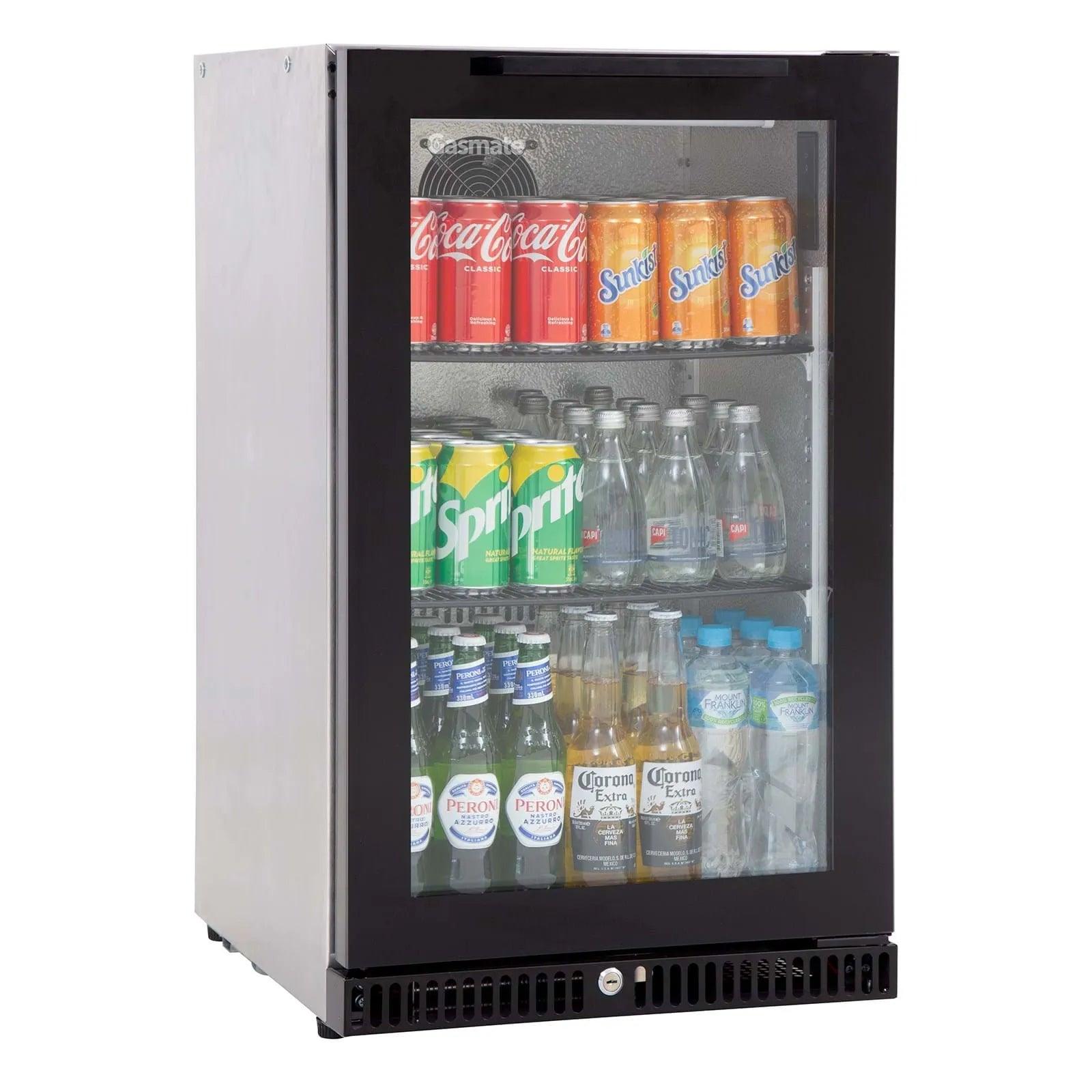 Gasmate Premium Single Glass Door Bar Fridge Aluminium Interior - 97L - Joe's BBQs