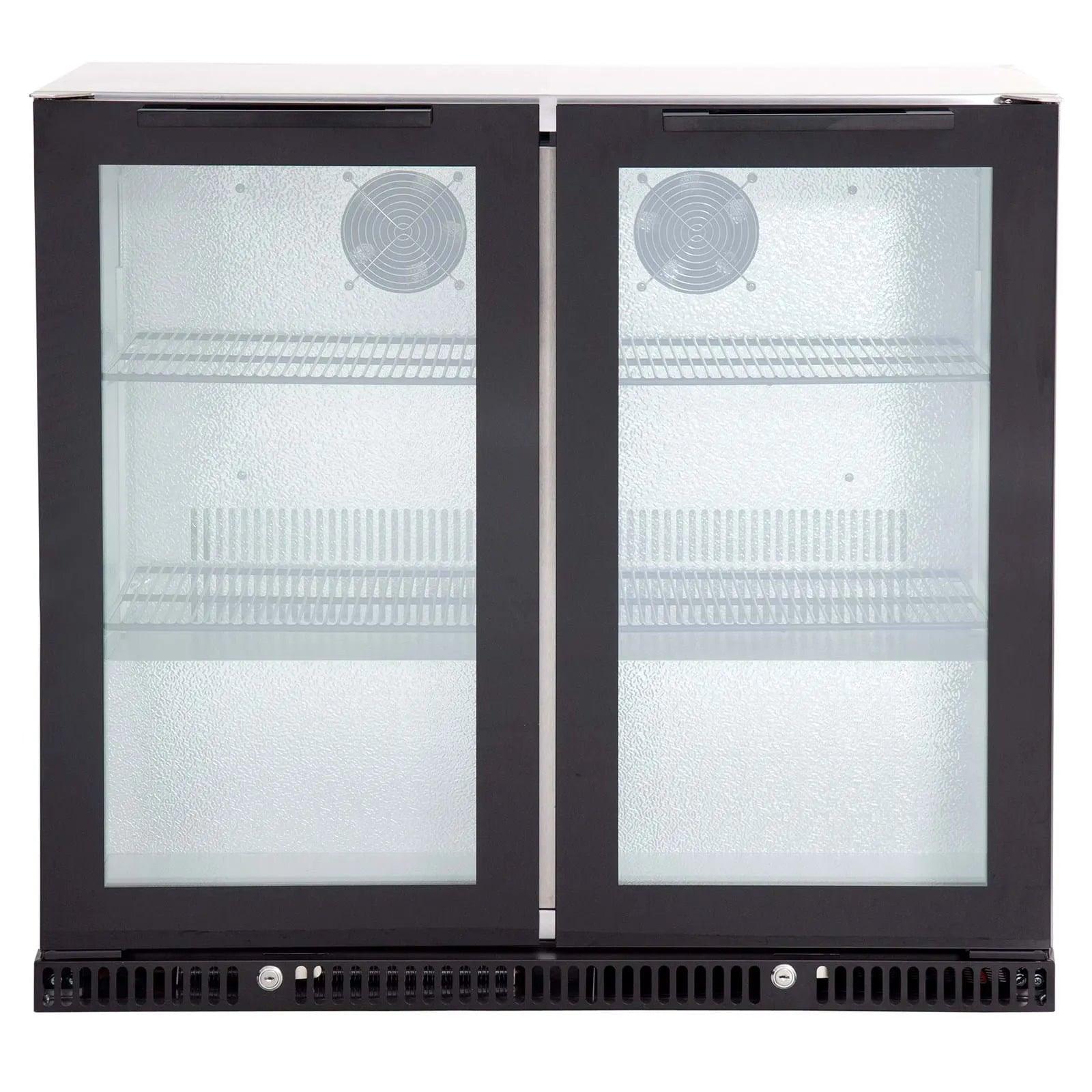Gasmate Premium Double Glass Door Bar Fridge Aluminium Interior - 187L - Joe's BBQs