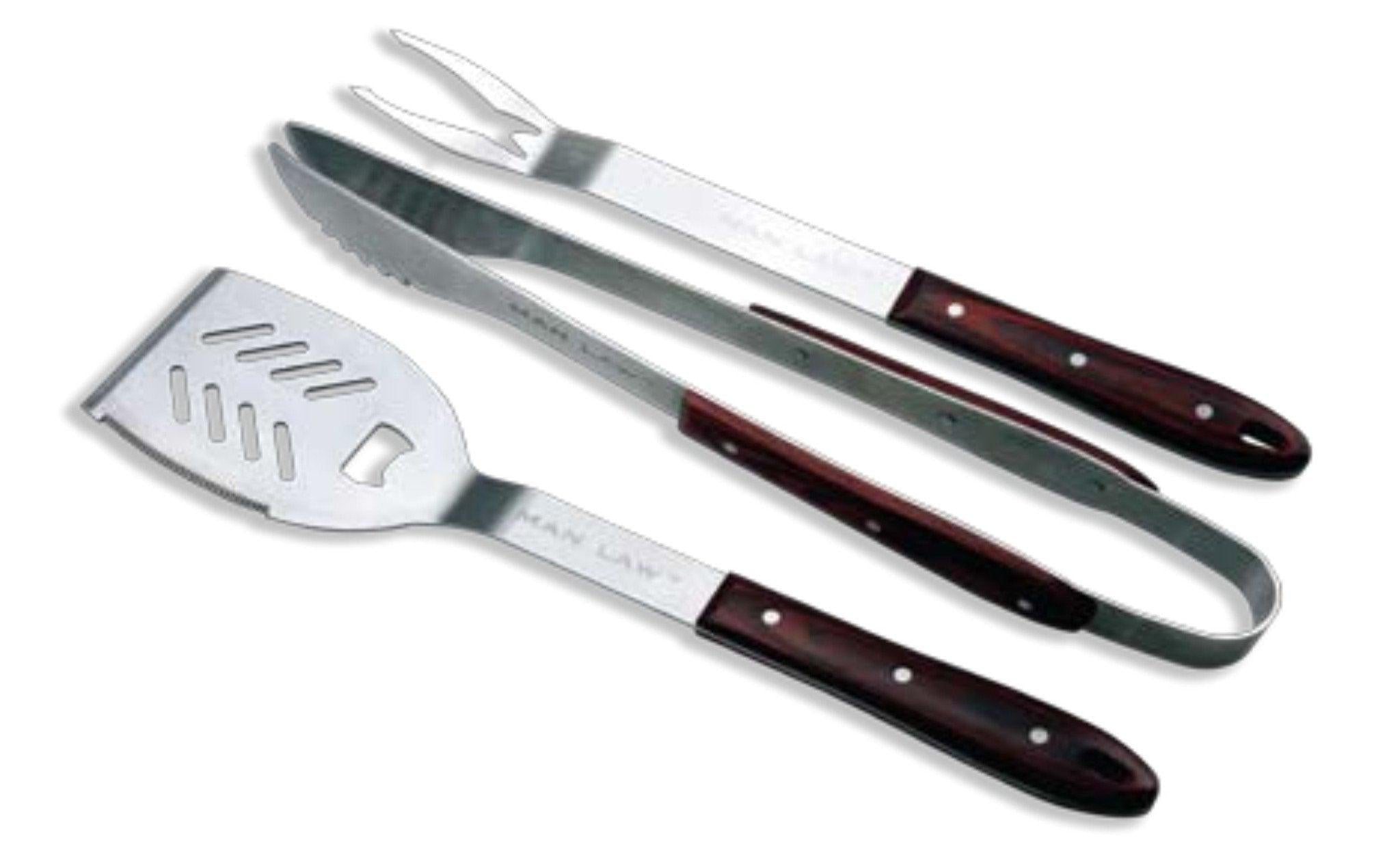 Man Law 3 Piece Oakwood BBQ Tool Set - Joe's BBQs