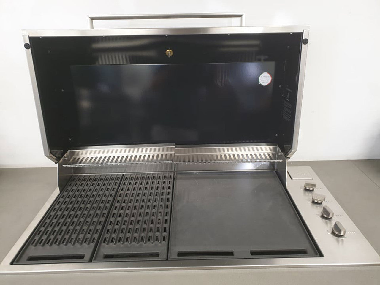 Artusi 316 SS Drop in BBQ with Roasting Hood & Rhino Outdoor ENVY 2 Door Fridge Marine Grade Bundle
