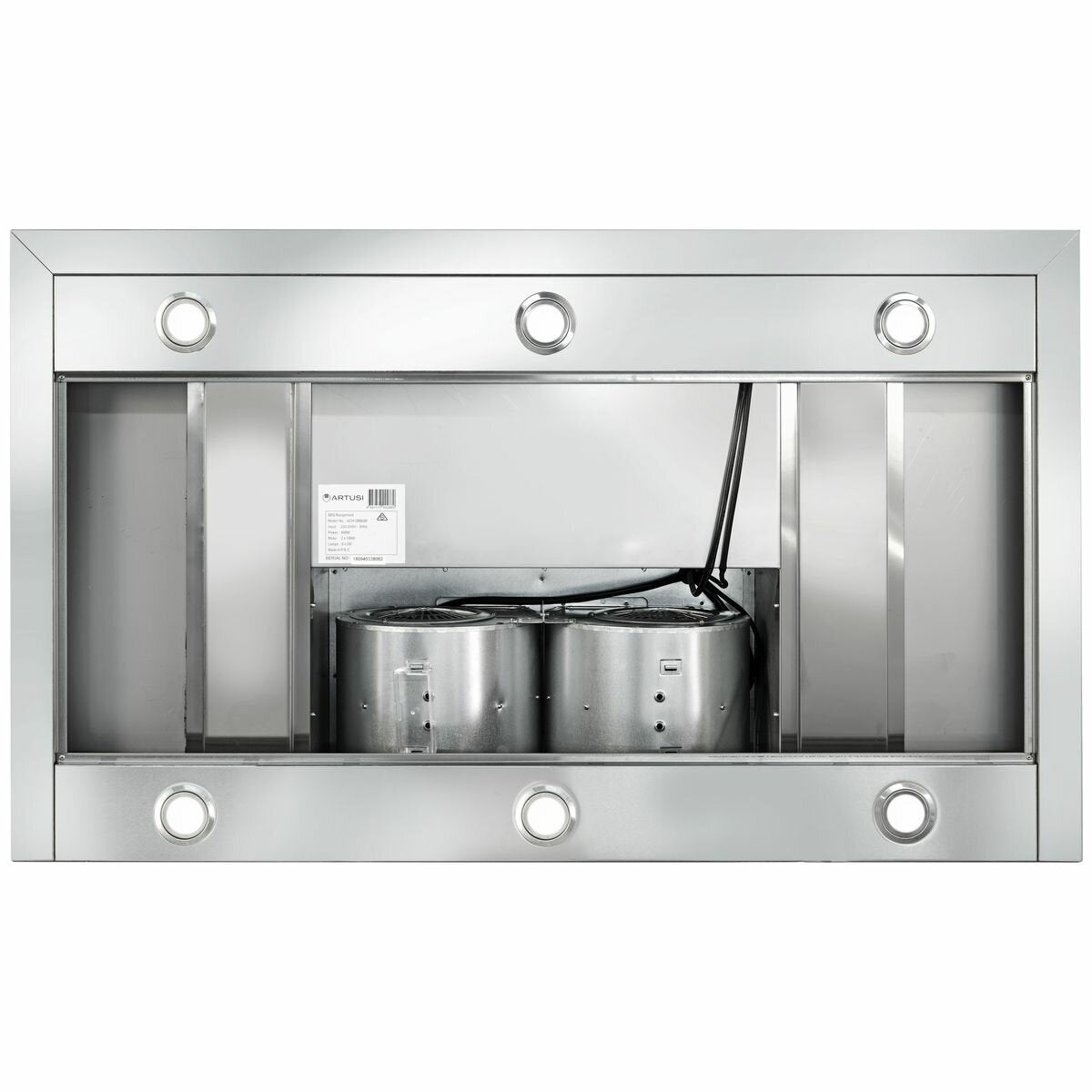 Artusi 120cm Canopy Outdoor BBQ Rangehood with Black Enamel