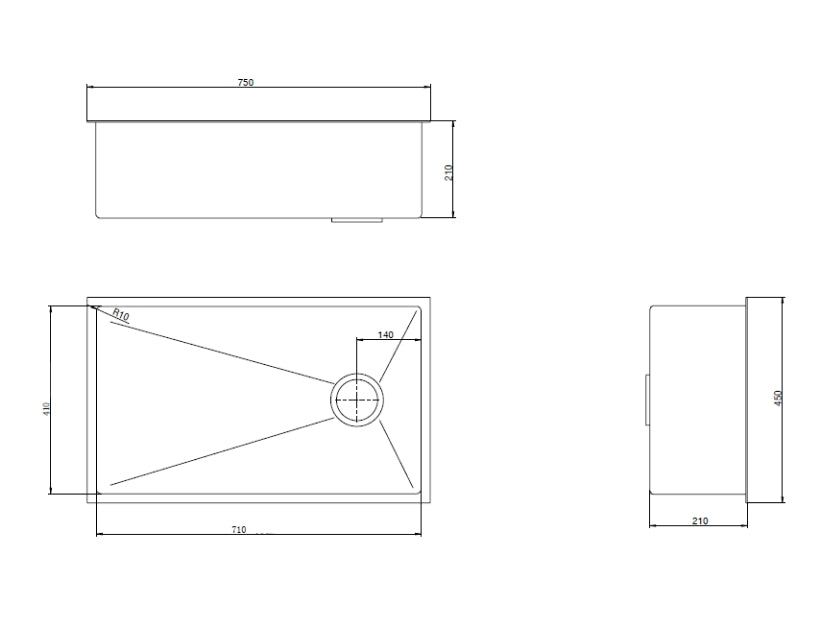 Amoza Large Sink - 750x450mm
