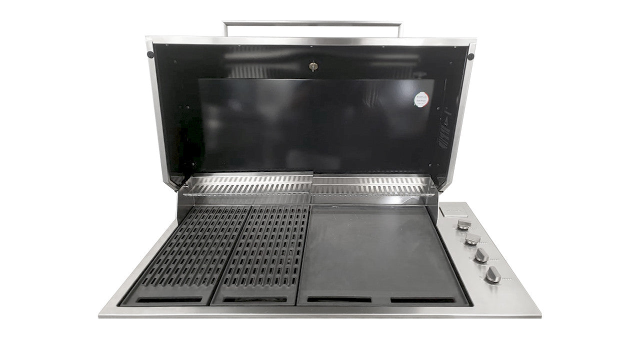 Artusi 316 SS Drop in BBQ with Roasting Hood & Rhino Outdoor ENVY 2 Door Fridge Marine Grade Bundle