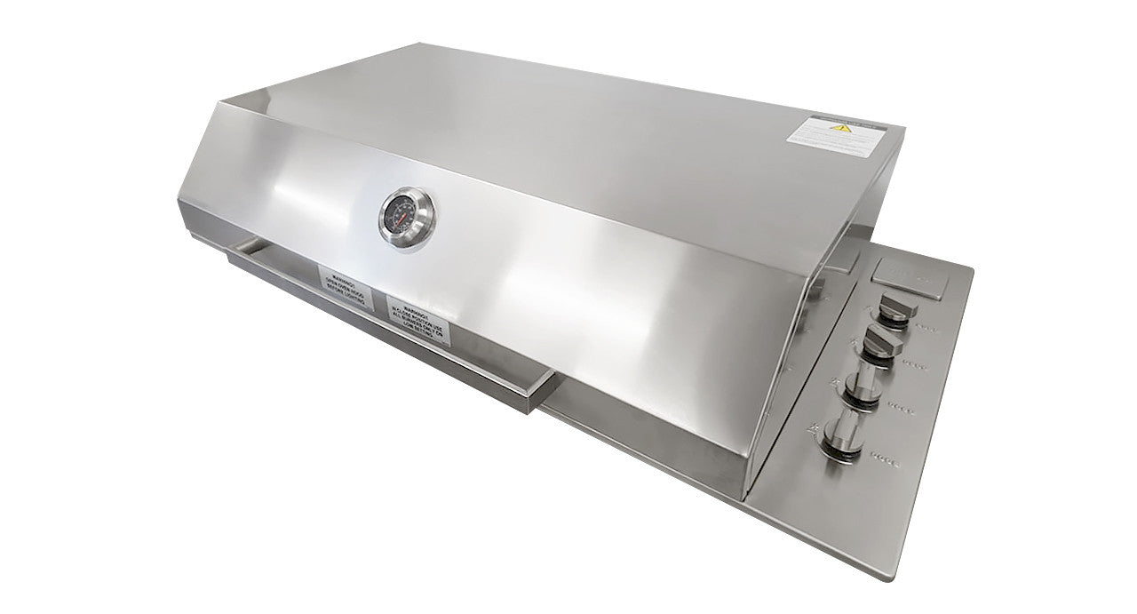 Artusi 316 SS Drop in BBQ with Roasting Hood & Rhino Outdoor ENVY 2 Door Fridge Marine Grade Bundle