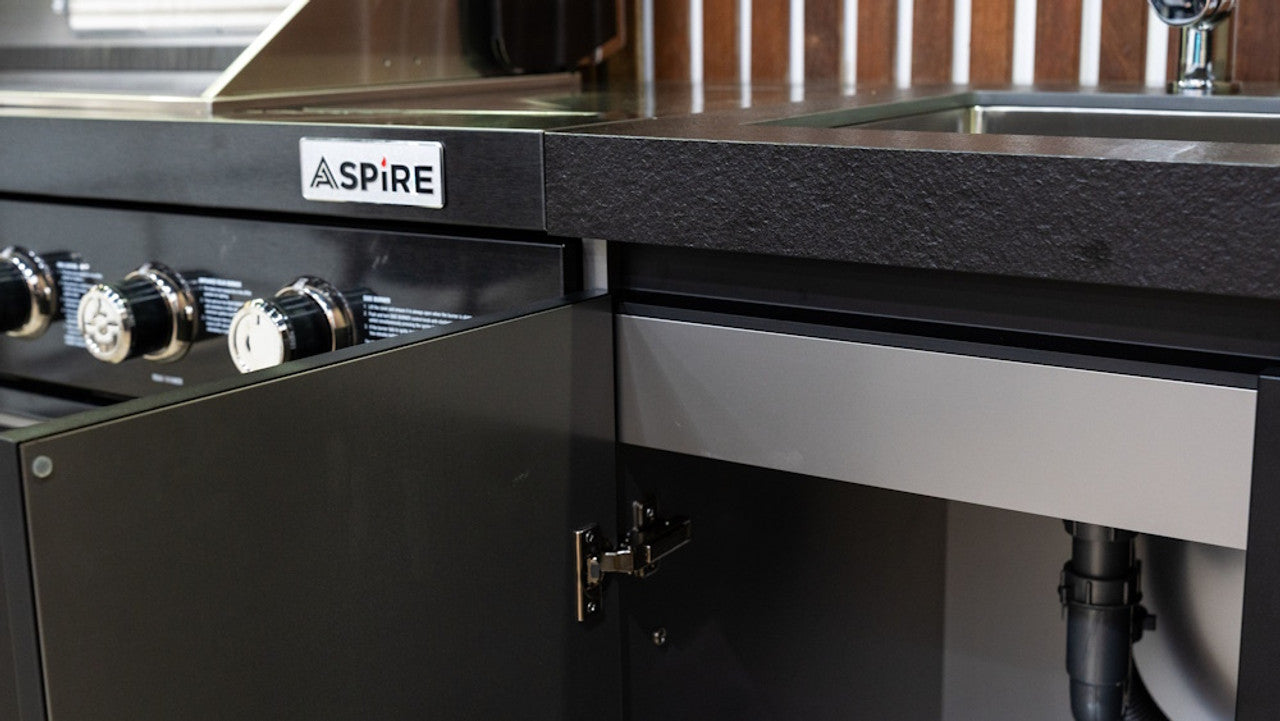 Aspire 6 Burner BBQ Outdoor Modular Kitchen with Double Fridge & Sink