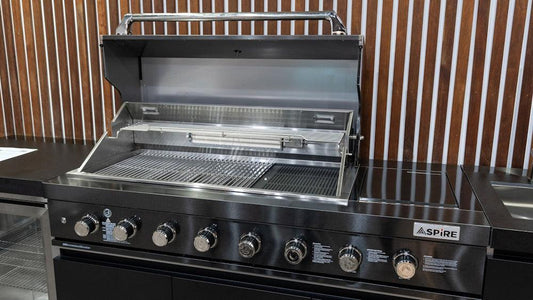 Aspire 6 Burner BBQ Outdoor Modular Kitchen with Sink, Single Fridge ...