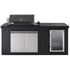 Bossworx Outdoor Kitchen with Black Stainless Steel 4 Burner BBQ & Fridge
