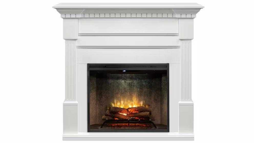 Dimplex 2kW Caden Mantle with 30 inch Revillusion Firebox in White Finish - Joe's BBQs