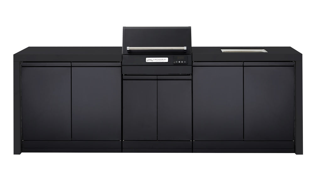 CROSSRAY eXtreme Electric Black Outdoor BBQ Kitchen - TCEK-08
