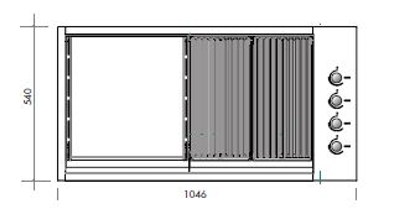 Artusi 316 SS Drop in BBQ with Roasting Hood & Rhino Outdoor ENVY 2 Door Fridge Marine Grade Bundle