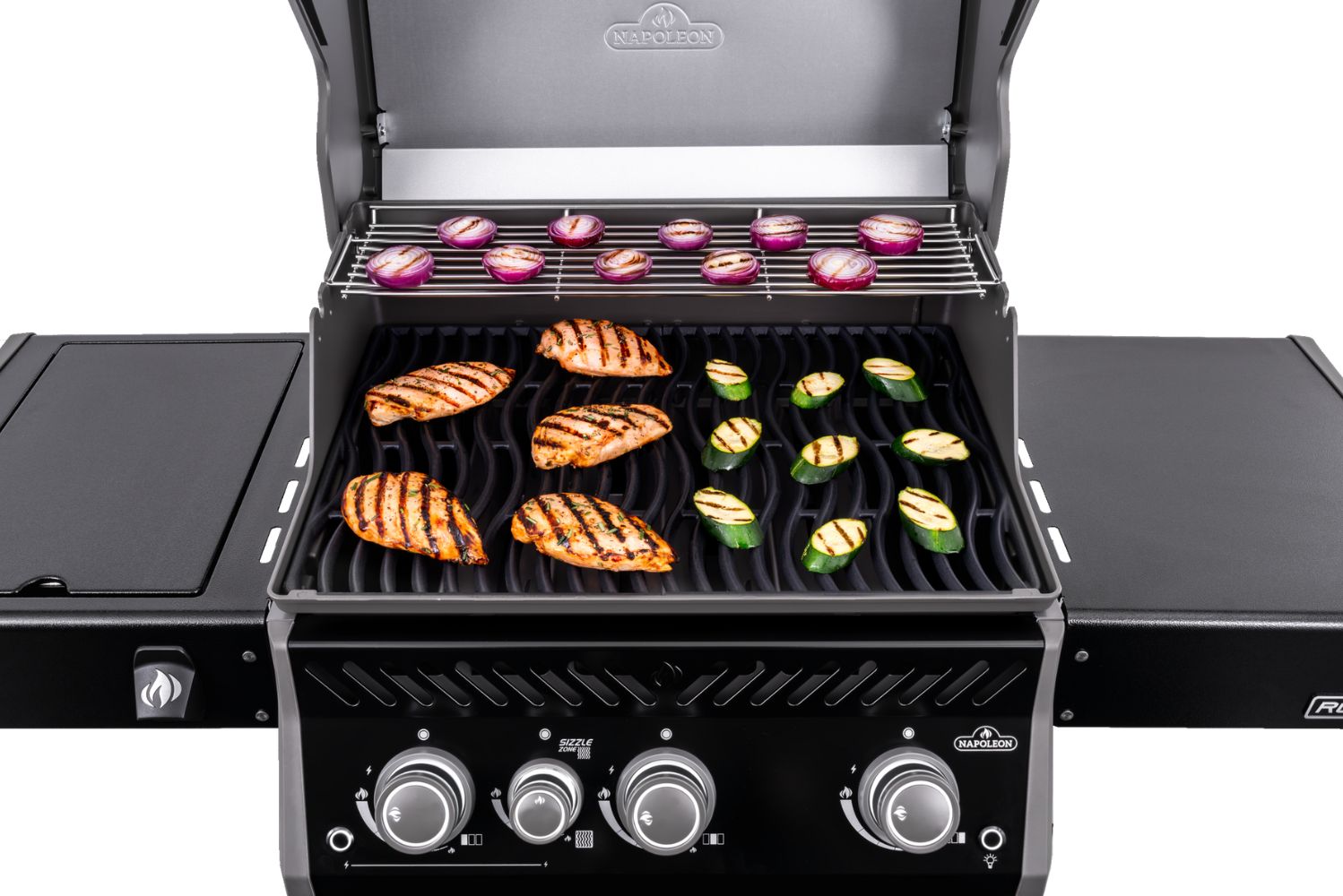 Napoleon Rogue Pro 425 Black 3 Burner BBQ with Infrared Sizzle Sideburner