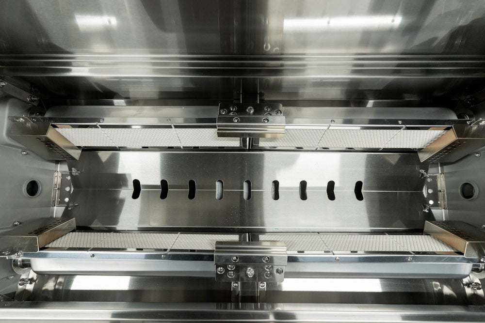 Crossray Xplor Grey Outdoor Kitchen 4 Burner BBQ, Double Door Fridge & Storage