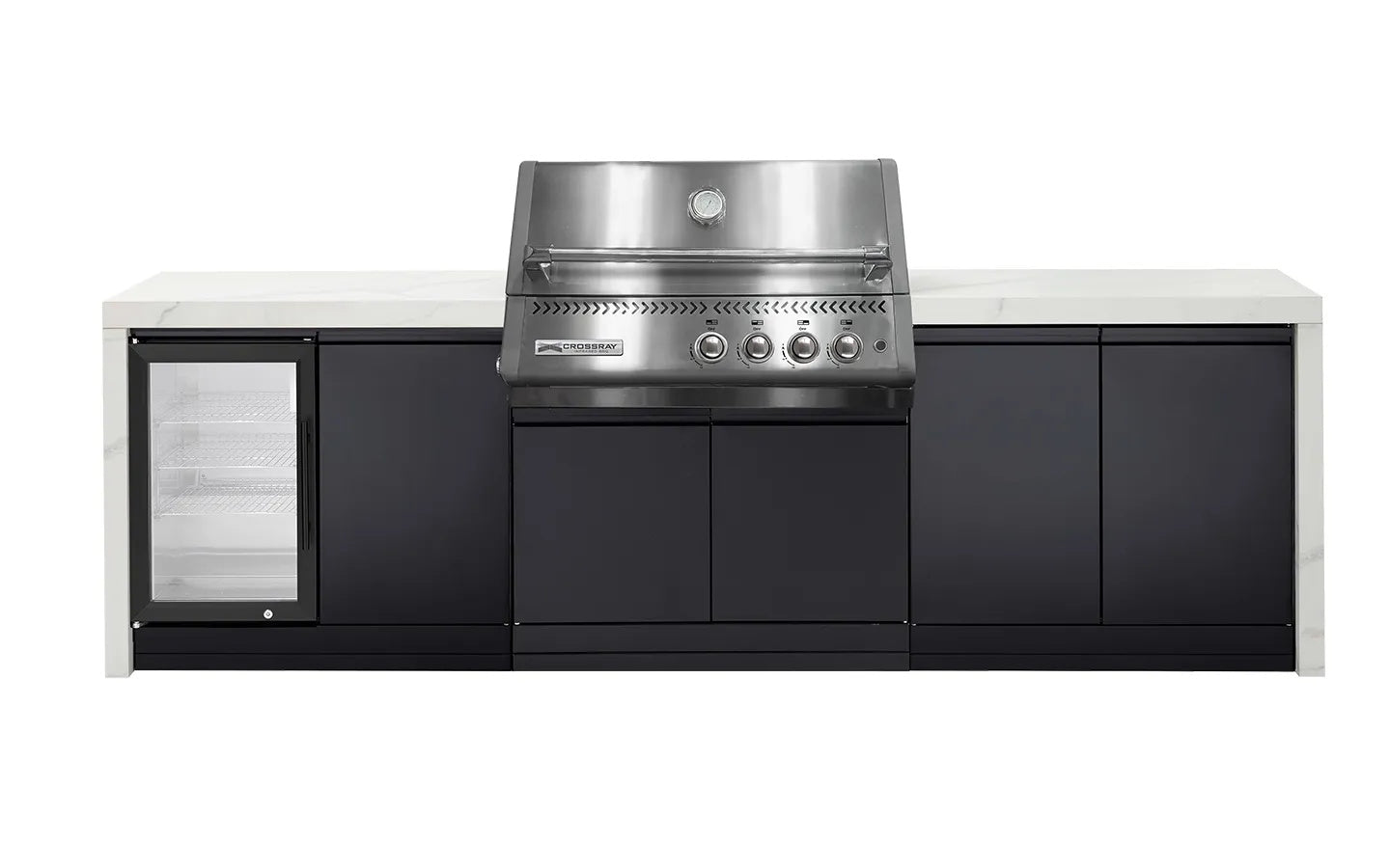 Crossray Premium Xplor White Outdoor Kitchen with 4 Burner BBQ