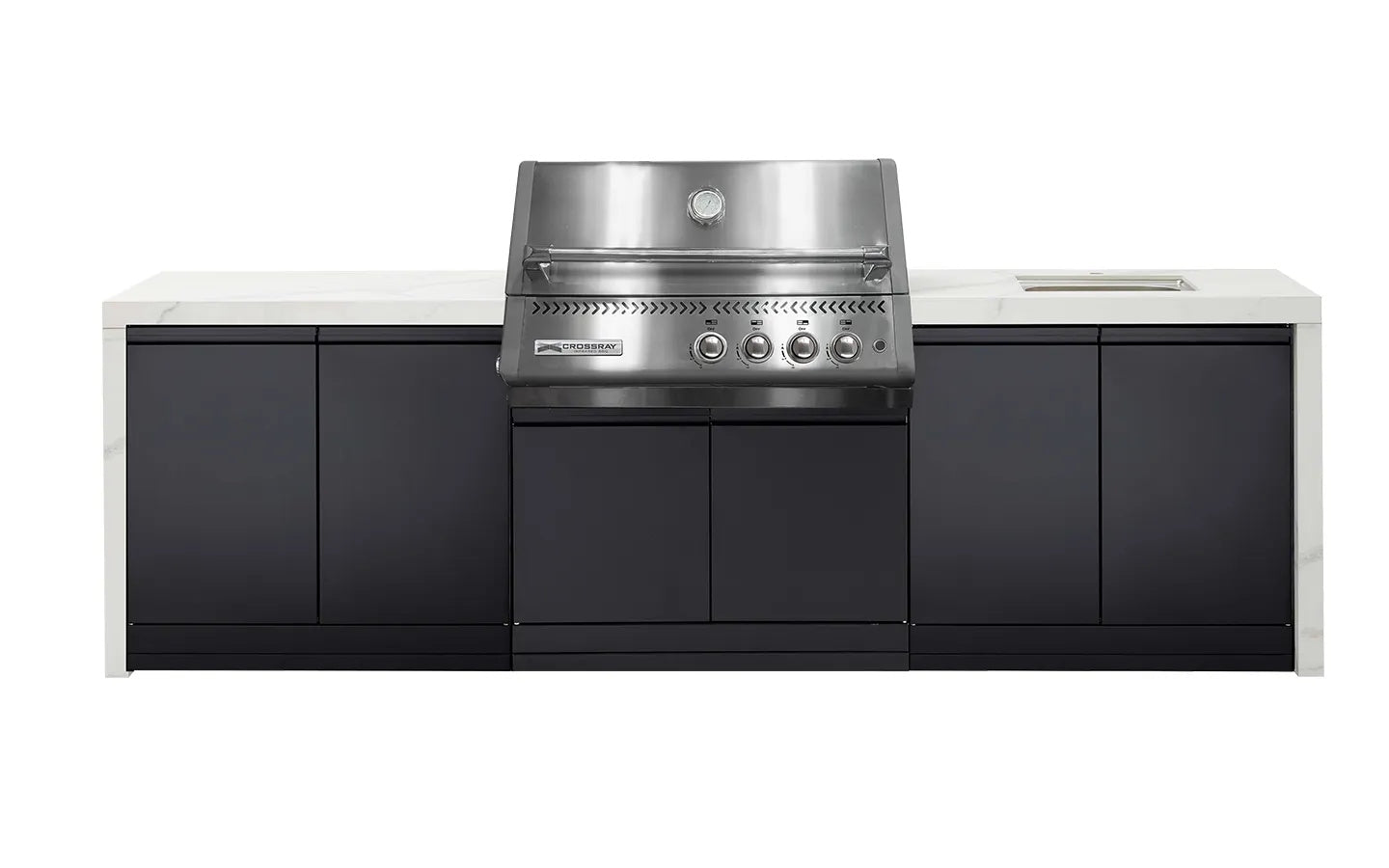 Crossray Premium Xplor White Outdoor Kitchen with 4 Burner BBQ
