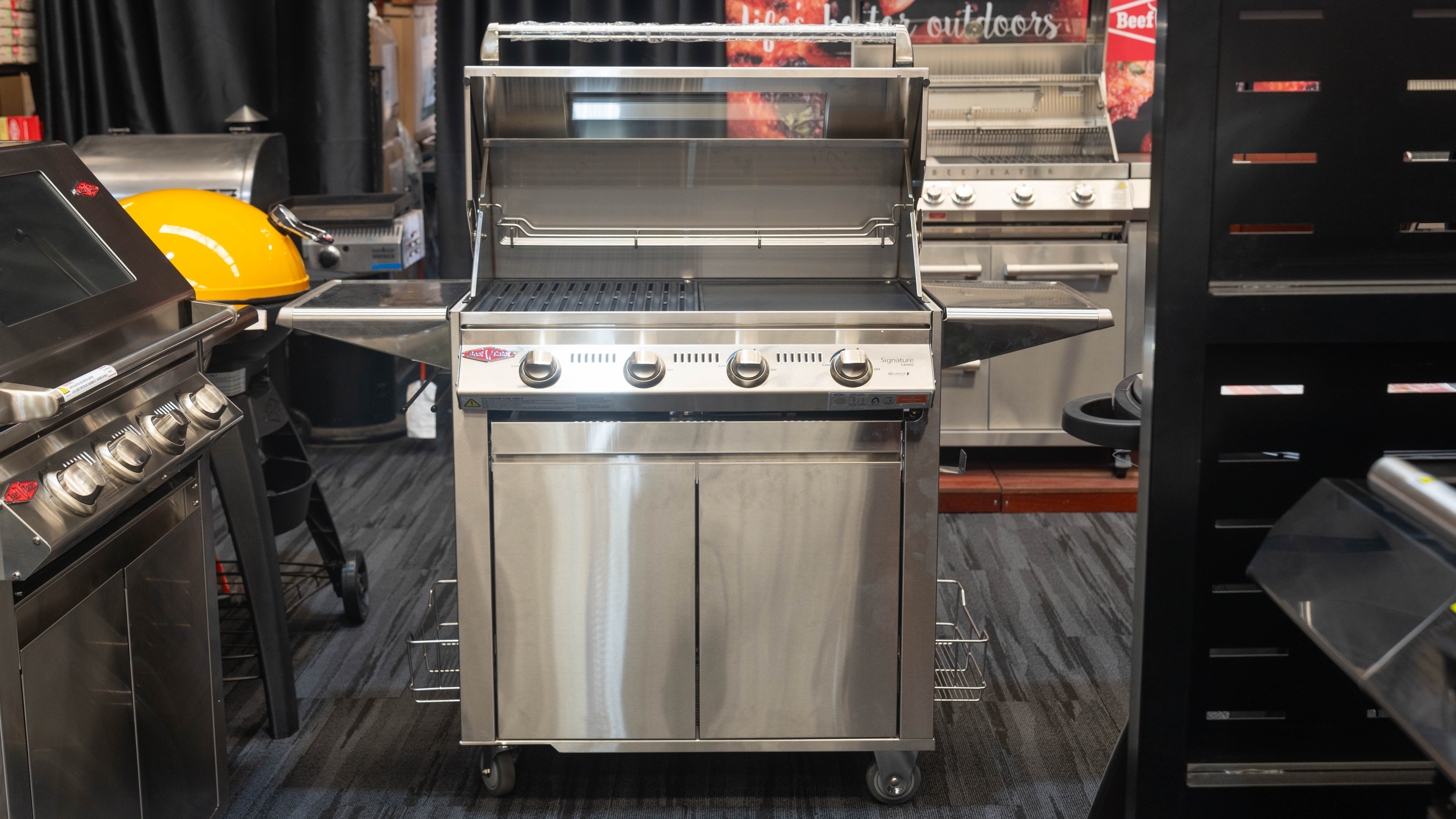 Clearance - Beefeater 7000 4 Burner Stainless Steel BBQ On Trolley