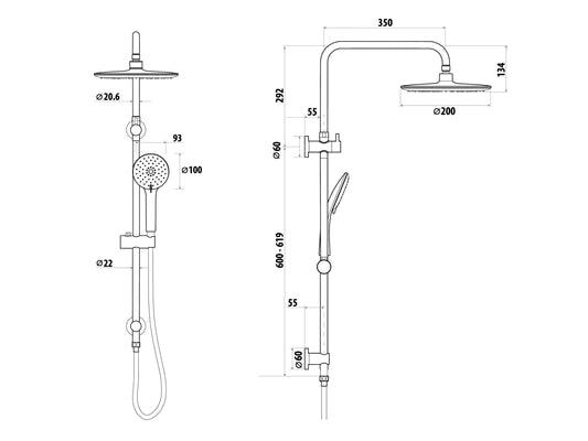 Linkware Elle Stainless Steel Twin Shower - Joe's BBQs