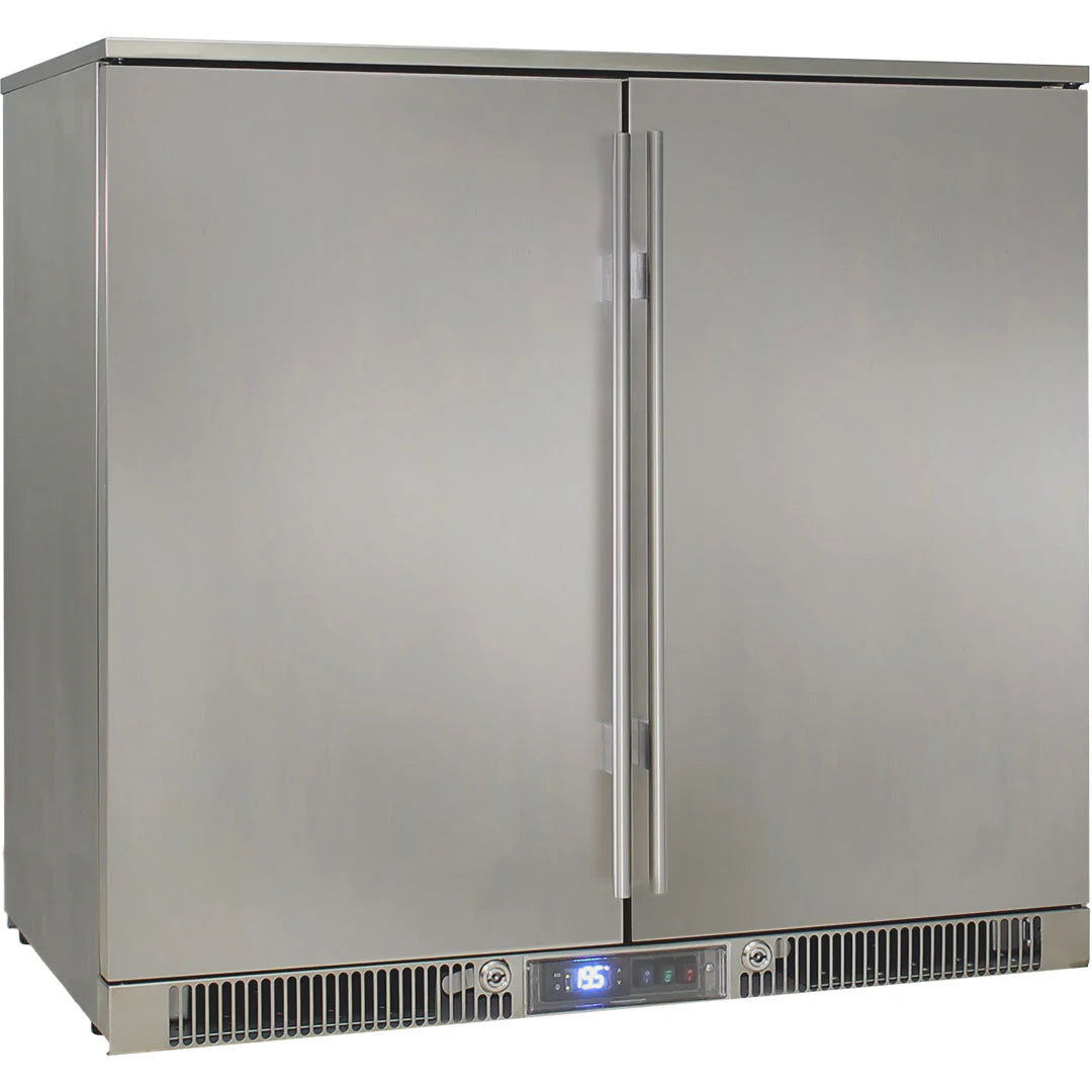 Rhino ENVY 316 Marine Grade Stainless Steel Solid Twin Door Outdoor Bar Fridge - ENV2H-SD