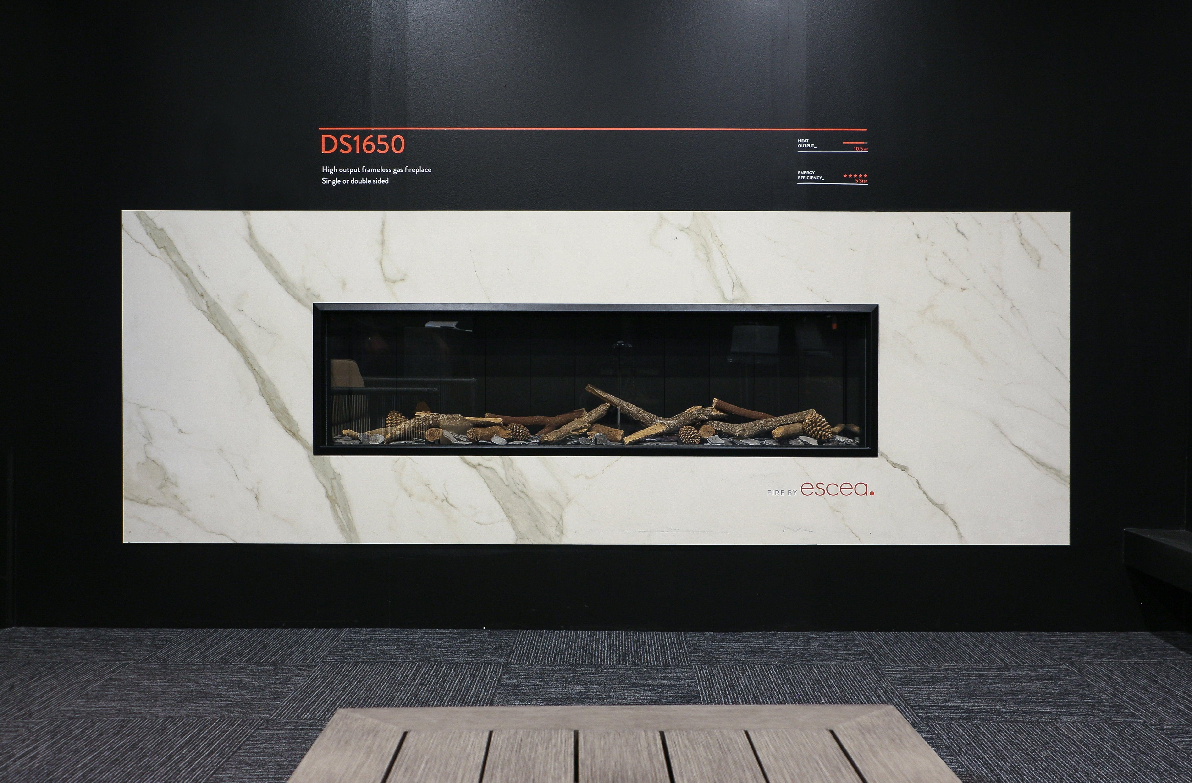 Escea DS1650 Single Sided Gas Fireplace, Heater, Glen Dimplex