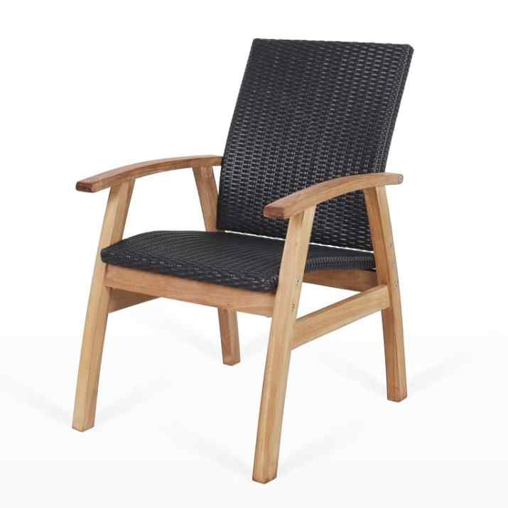 East India Flinders Wicker Chairs Teak Finish