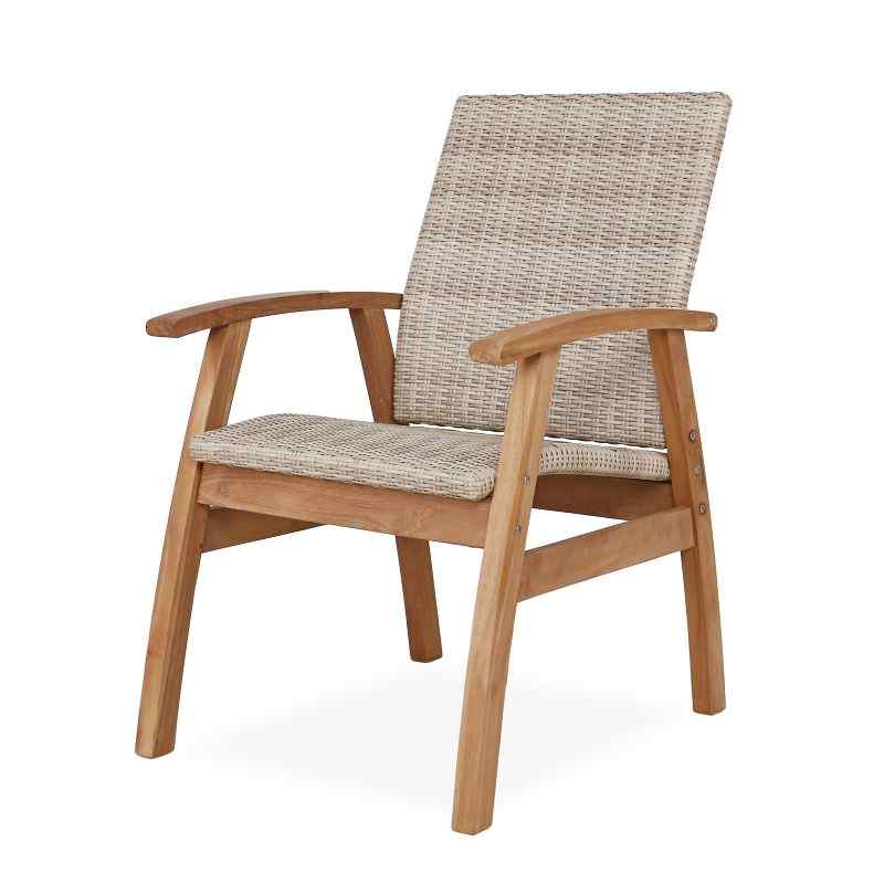 East India Flinders Wicker Chair Teak Finish