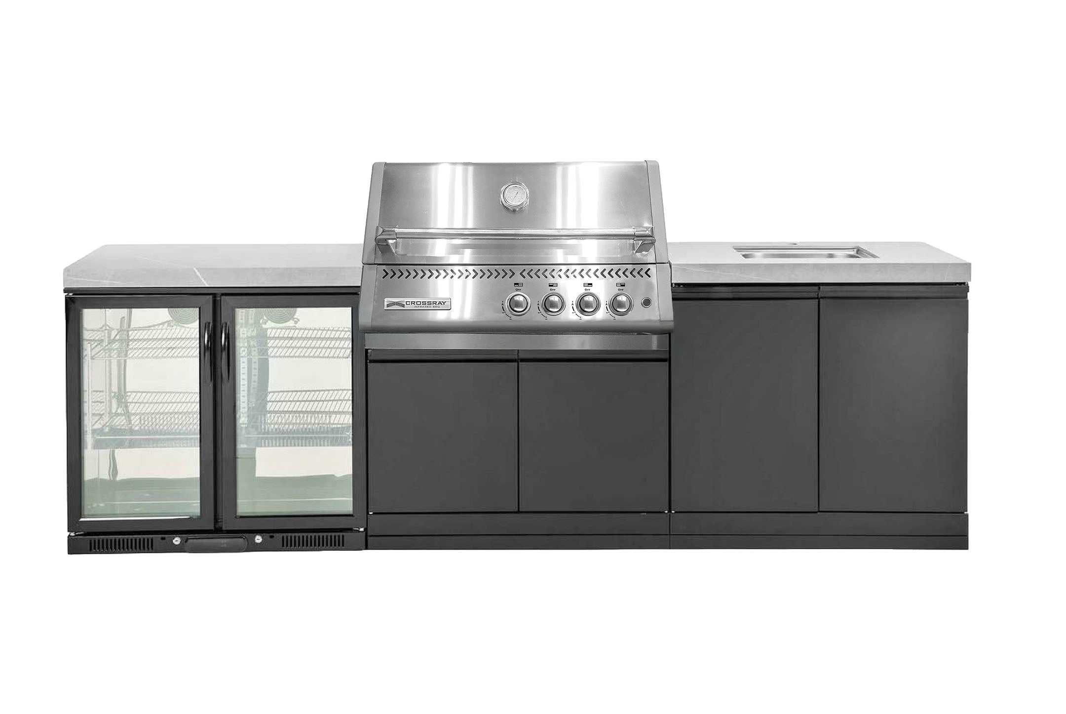 Crossray Premium Xplor Grey Outdoor Kitchen with 4 Burner BBQ