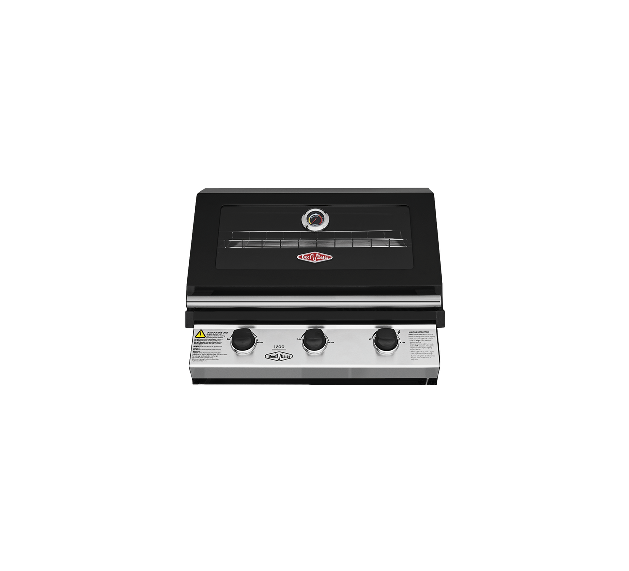 Beefeater 1200 Series Black 3 burner Built-in BBQ - BBG1230BB