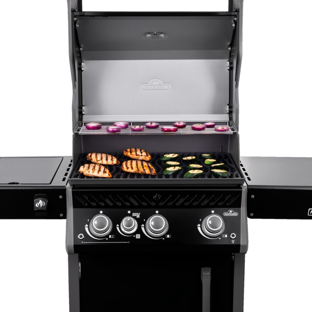 Napoleon Rogue Pro 425 Black 3 Burner BBQ with Infrared Sizzle Sideburner