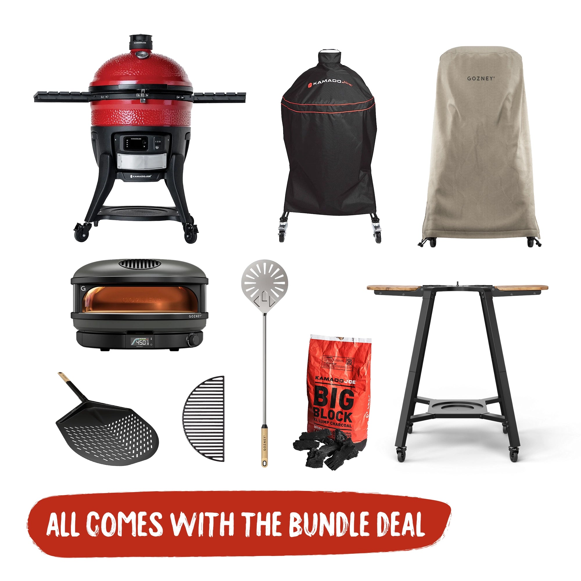 Kamado Joe Classic Konnected + Gozney Arc XL Gas Black Pizza Oven Package Deal